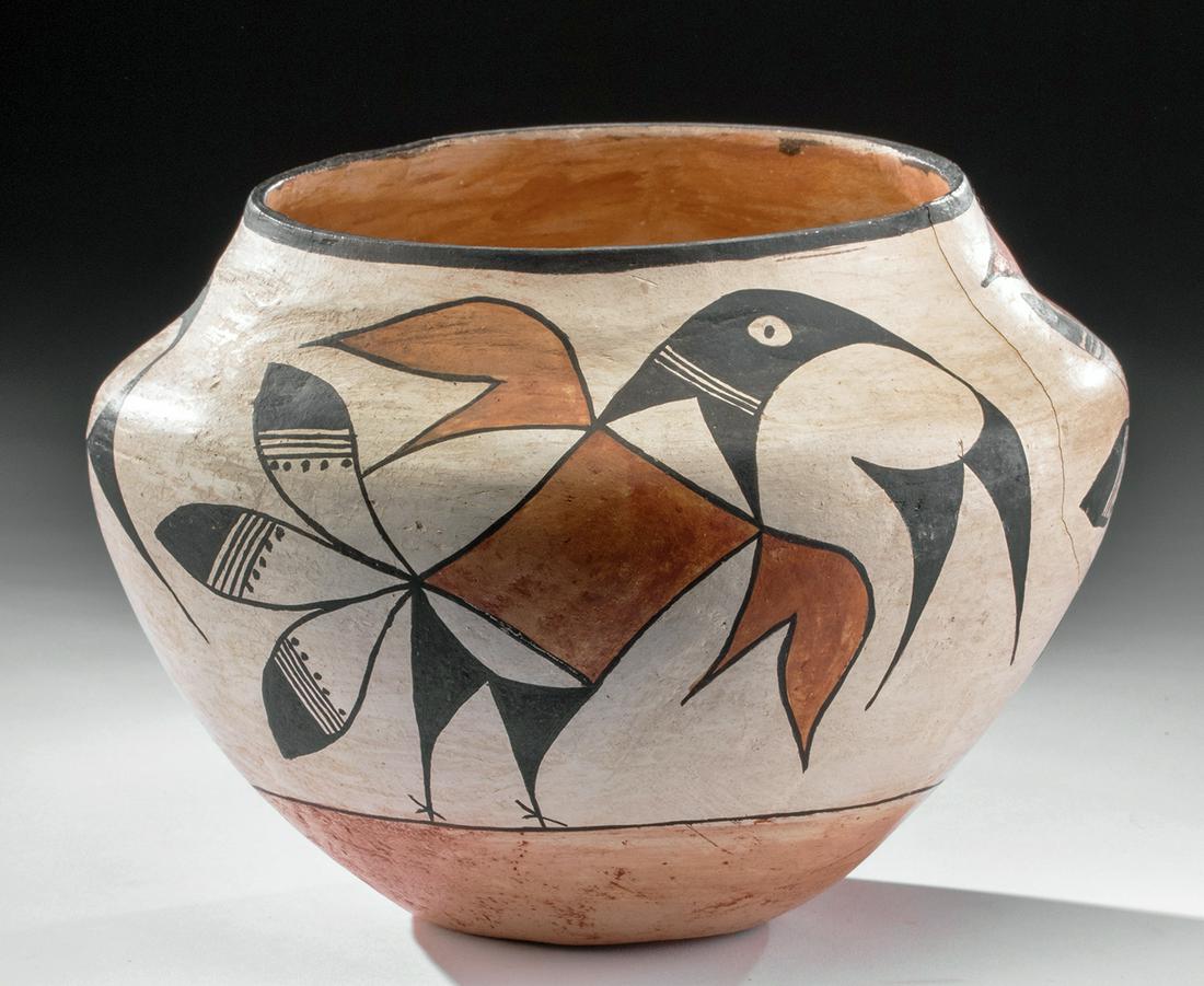 Mid 20th C. Acoma Polychrome Jar with Birds (1 of 6)