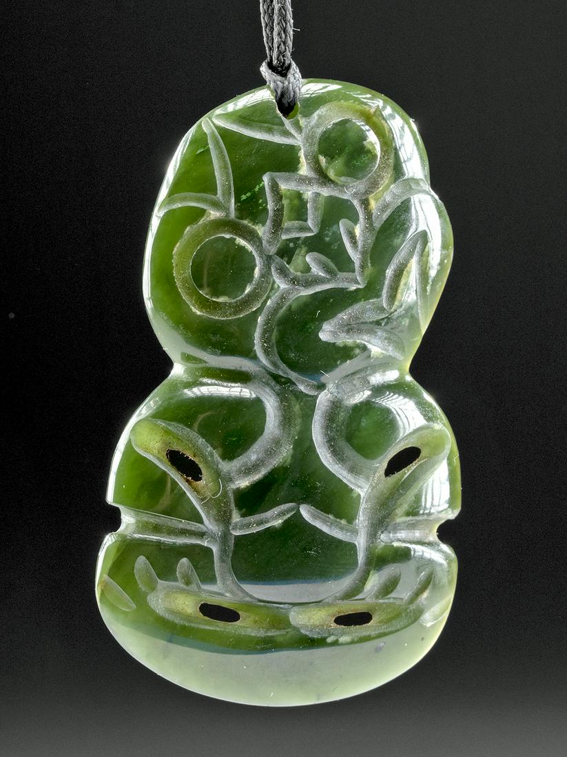 Mid-20th C. Maori Greenstone Hei Tiki Pendant (1 of 4)