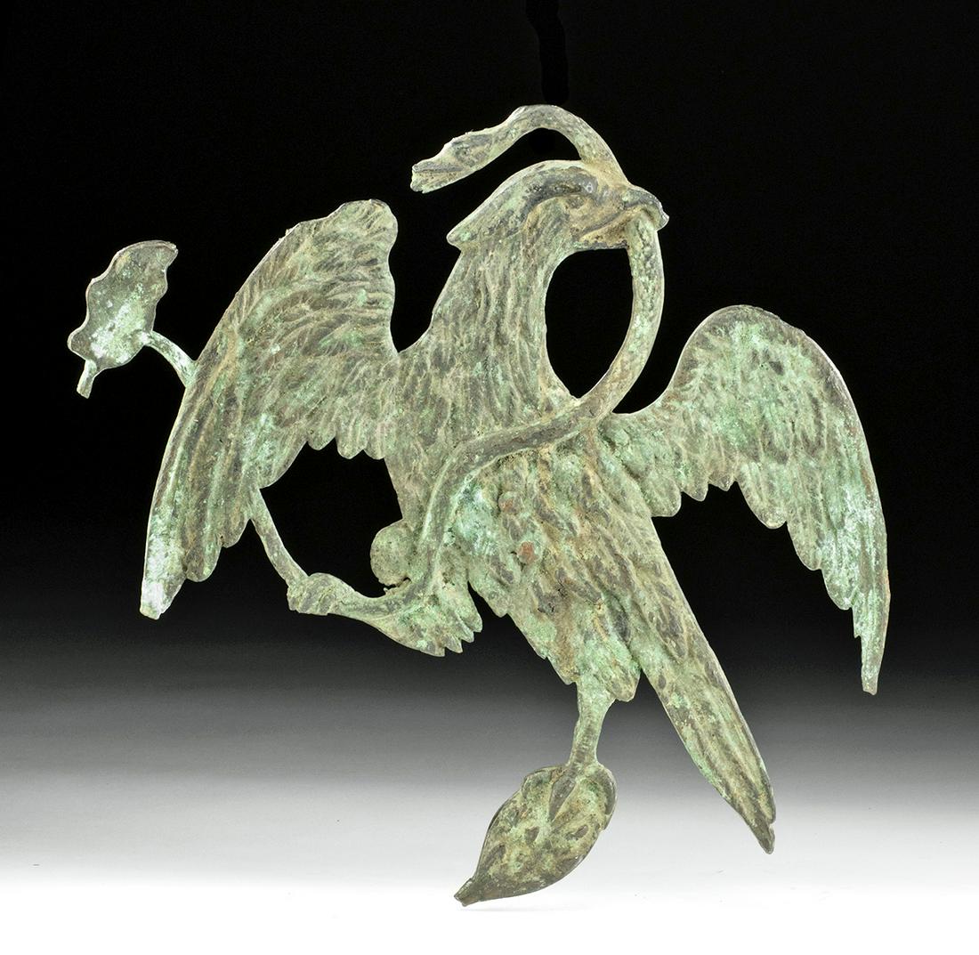 19th C. Mexican Bronze Eagle & Snake Emblem (1 of 4)