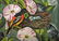 Framed US Victorian Painting - Bird, Nest & Flowers - 2