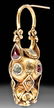 Parthian / Roman 18K Gold Earring w/ Garnets - 2