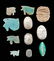 Egyptian Faience Wedjat Eye Amulets + Scarabs (11 pcs) - 2