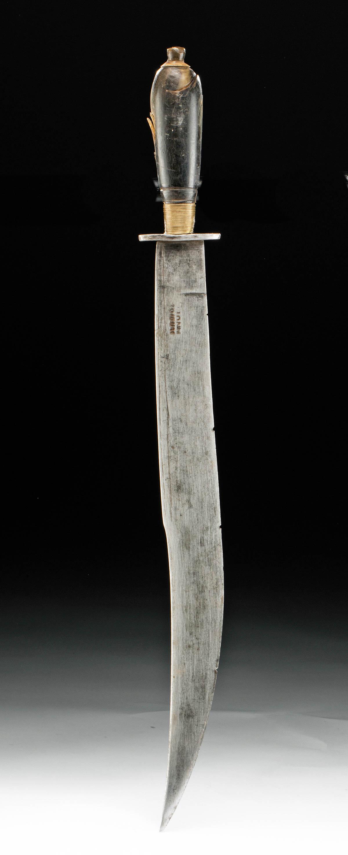 19th C. American Frontier Steel Knife Antler Handle (1 of 4)