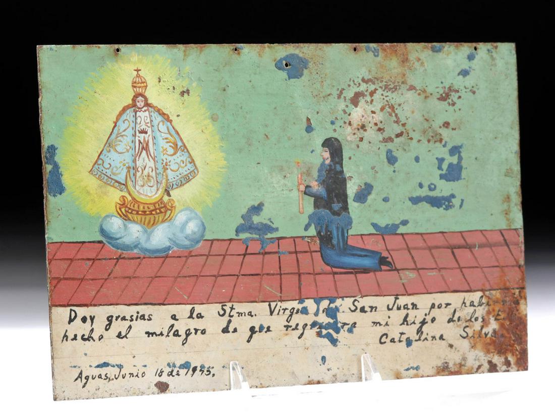 Mexican Ex Voto to Holy Virgin de San Juan, 1945 (1 of 5)