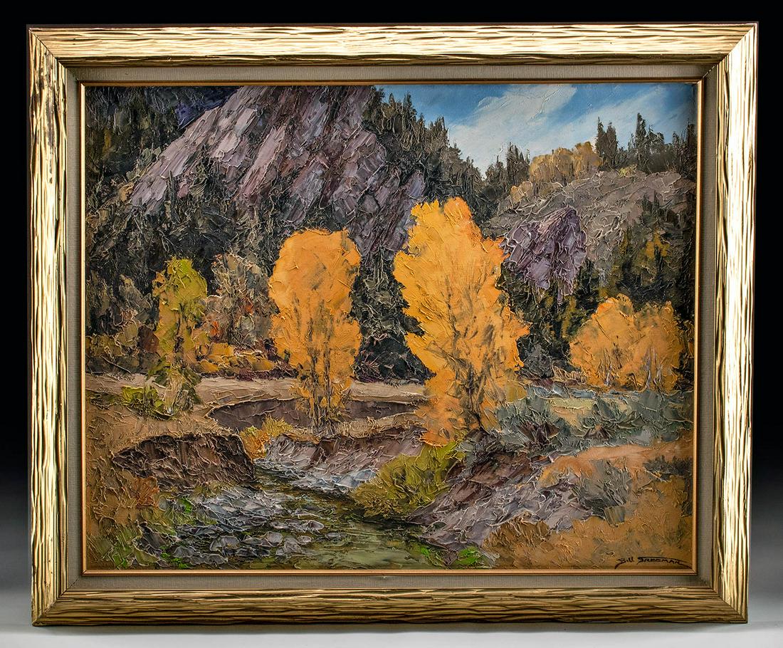 Framed Mid 20th C. Bill Freeman Landscape Painting (1 of 5)