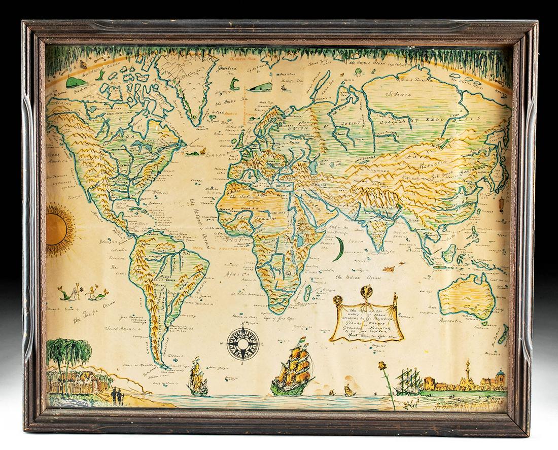 Illustrated Van Loon Hand-Colored World Map, 1932 (1 of 6)