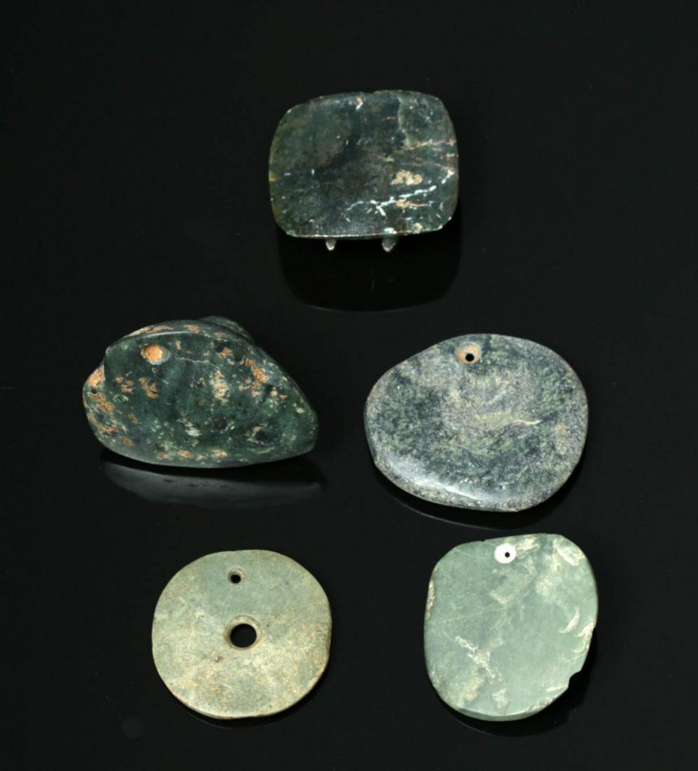 4 Guerrero Mezcala Jade Pendants + 1 Model (1 of 3)