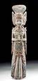 Early 20th C. Balinese Polychrome Wood Carving - Aspara