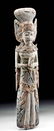Early 20th C. Balinese Polychrome Wood Carving - Aspara - 2