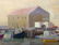Framed Signed Sam Barber Marina Painting, ca. 1960s - 4