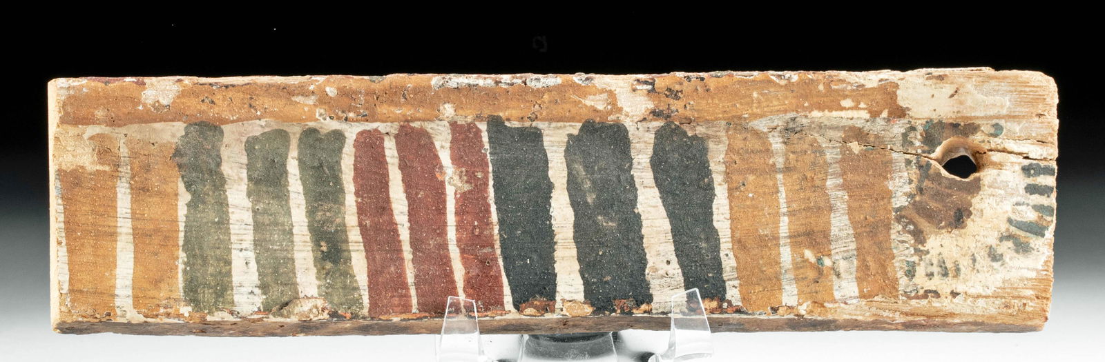 Egyptian Ptolemaic Painted Gesso & Wood Panel Fragment (1 of 4)