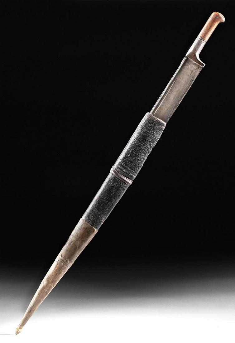 19th C. Iranian Steel Short Sword w/ Sheath (1 of 4)