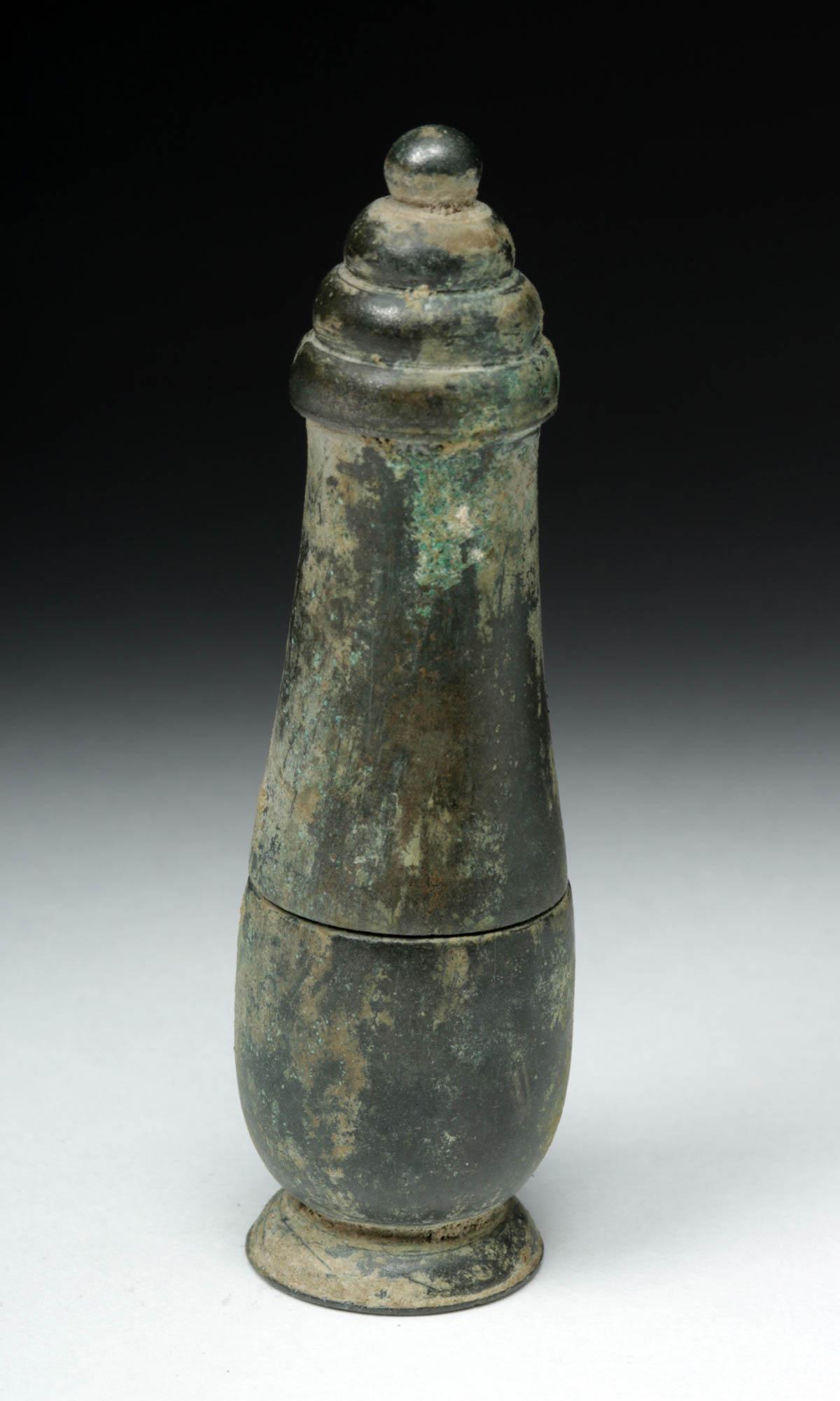 Cambodian Khmer Bronze Lime Container (1 of 7)