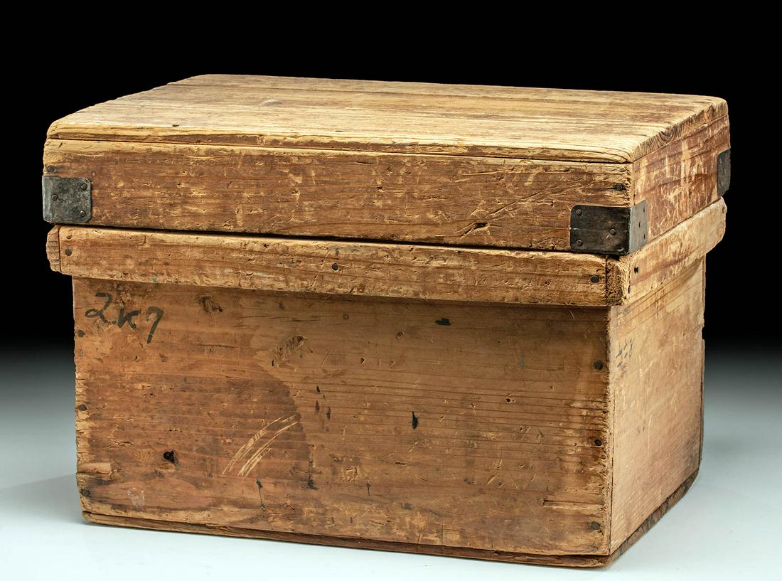 Japanese Edo Period Wood Incense Box w/ Metal Lining (1 of 6)