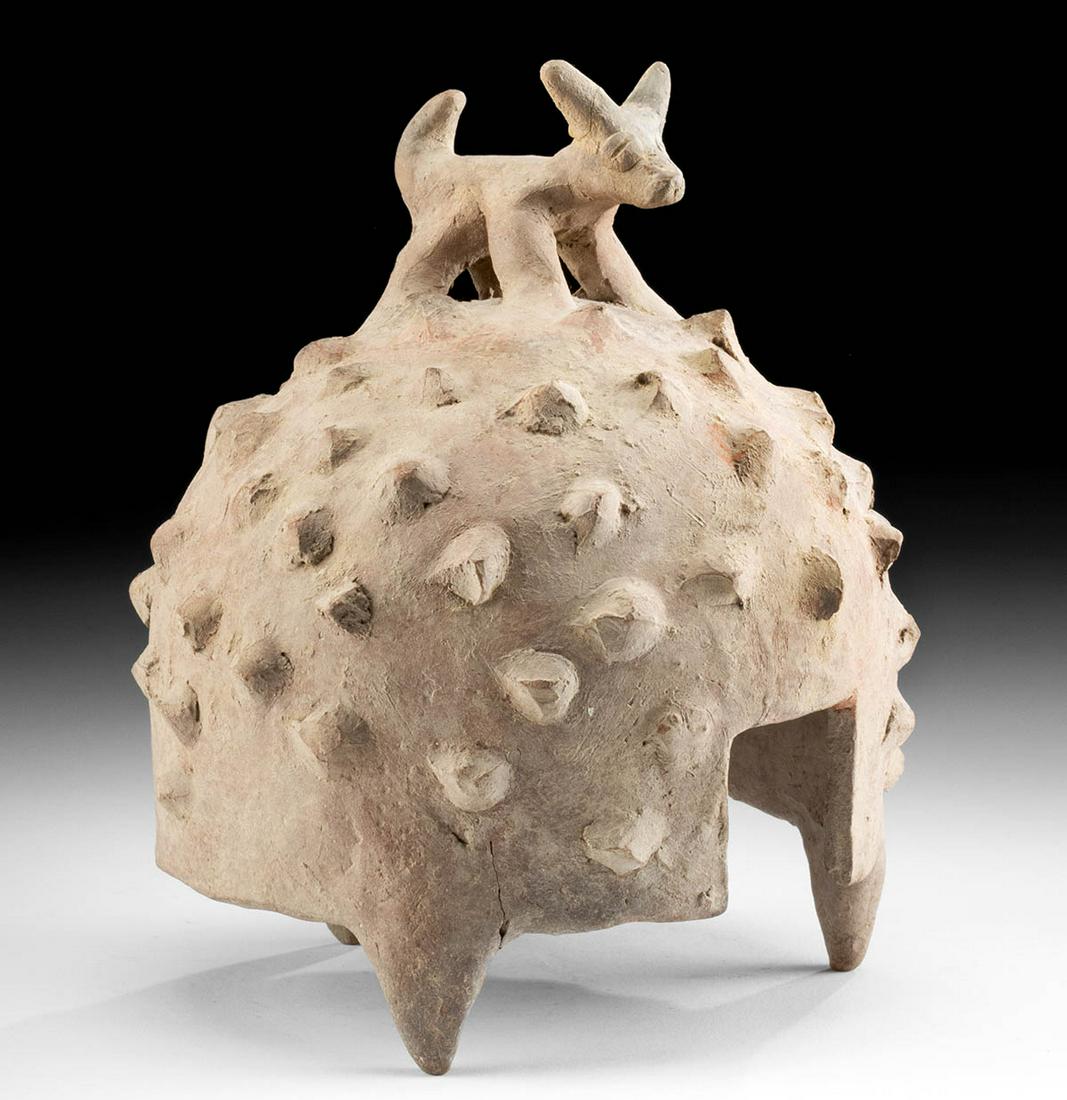 Jalisco Pottery Incense Burned Lid w/Dog (1 of 5)