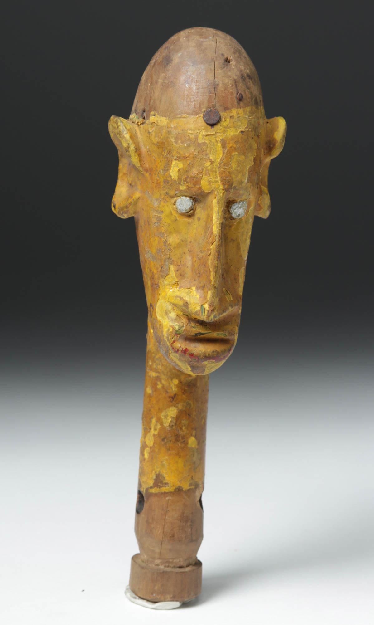 Early 20th C. African Bamana Wood Painted Puppet Head (1 of 8)