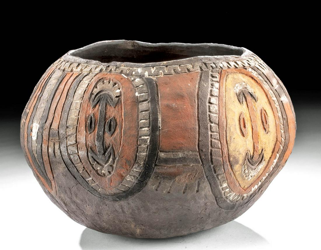 Mid-20th C. Papua New Guinea Wosera Polychrome Jar (1 of 6)