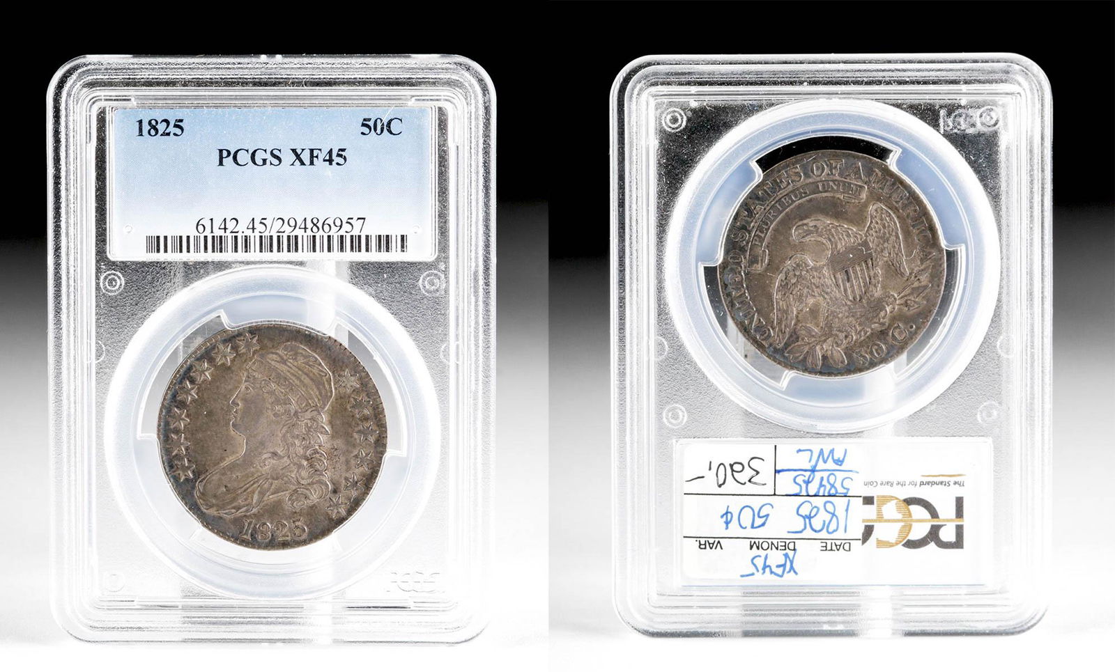 1825 USA Silver / Copper 50 Cent Piece (1 of 3)