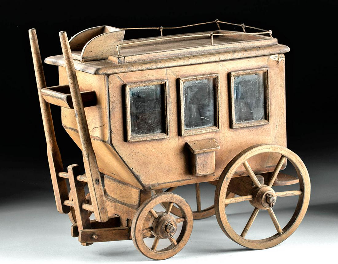 Amusing 1950s USA Wood Stagecoach Toy (1 of 5)