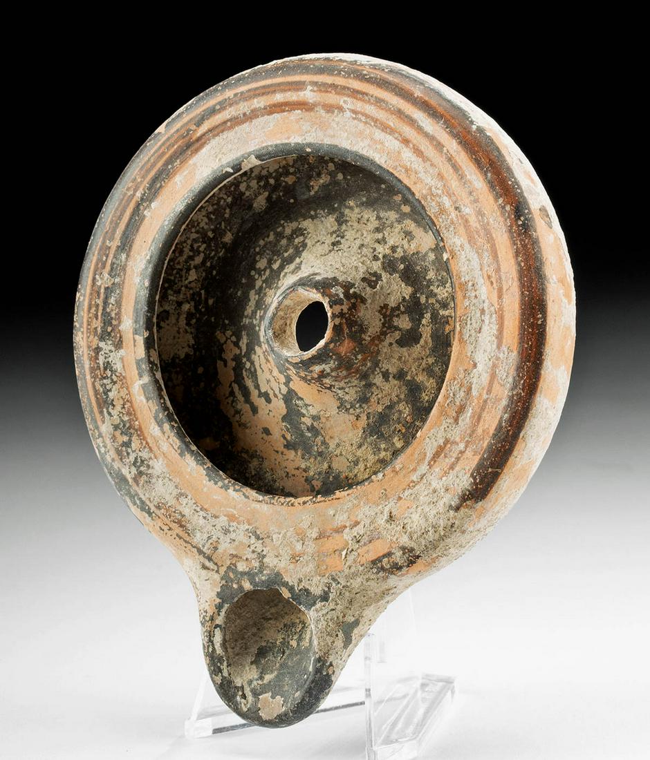 Greek Painted Pottery Oil Lamp (1 of 4)