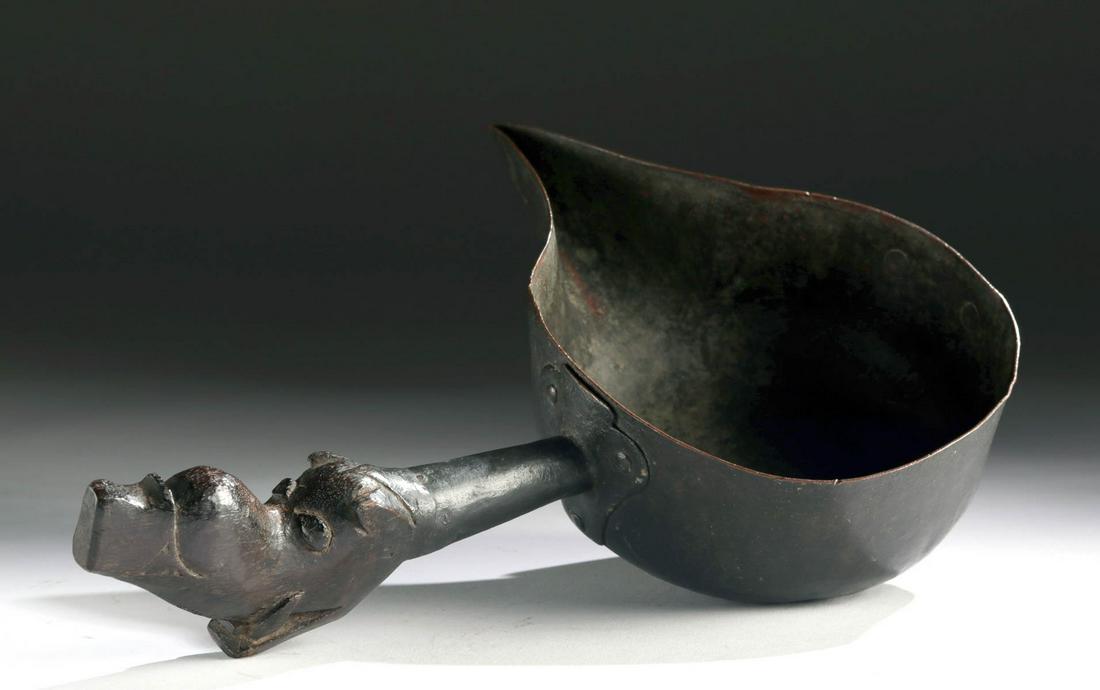 19th C. Dayak Bronze Ceremonial Ladle - Bird's Beak (1 of 7)