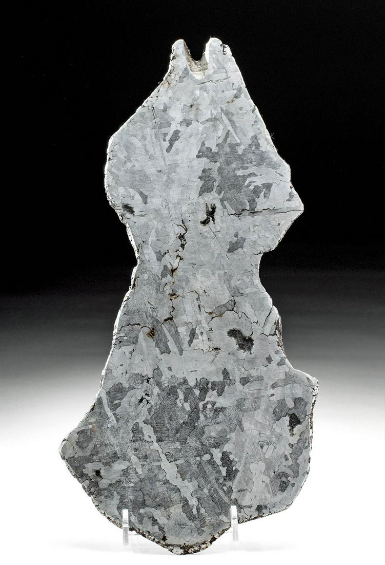 Fine Campo del Cielo Meteorite Slab: South America, Argentina, Campo del Cielo, ca. 4.5 billion years old. A fine, iron-rich slab from a massive and extremely heavy meteorite from the world-renowned impact site at Campo del Cielo (also P