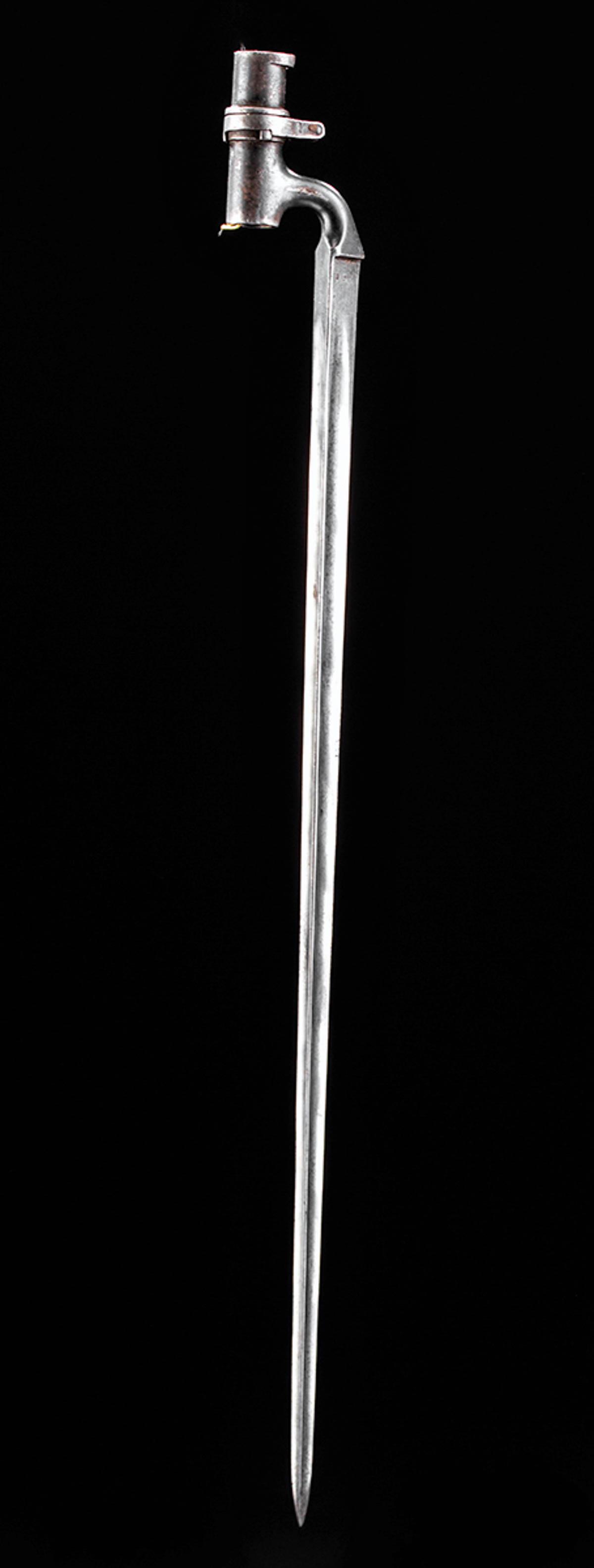 Early 20th C. W. European Military Steel Bayonet: Western Europe, France or Germany, probably WWI period, ca. early 20th century CE. A fine example of a European military bayonet of the style used in the first half of that century. Stamped on the upp