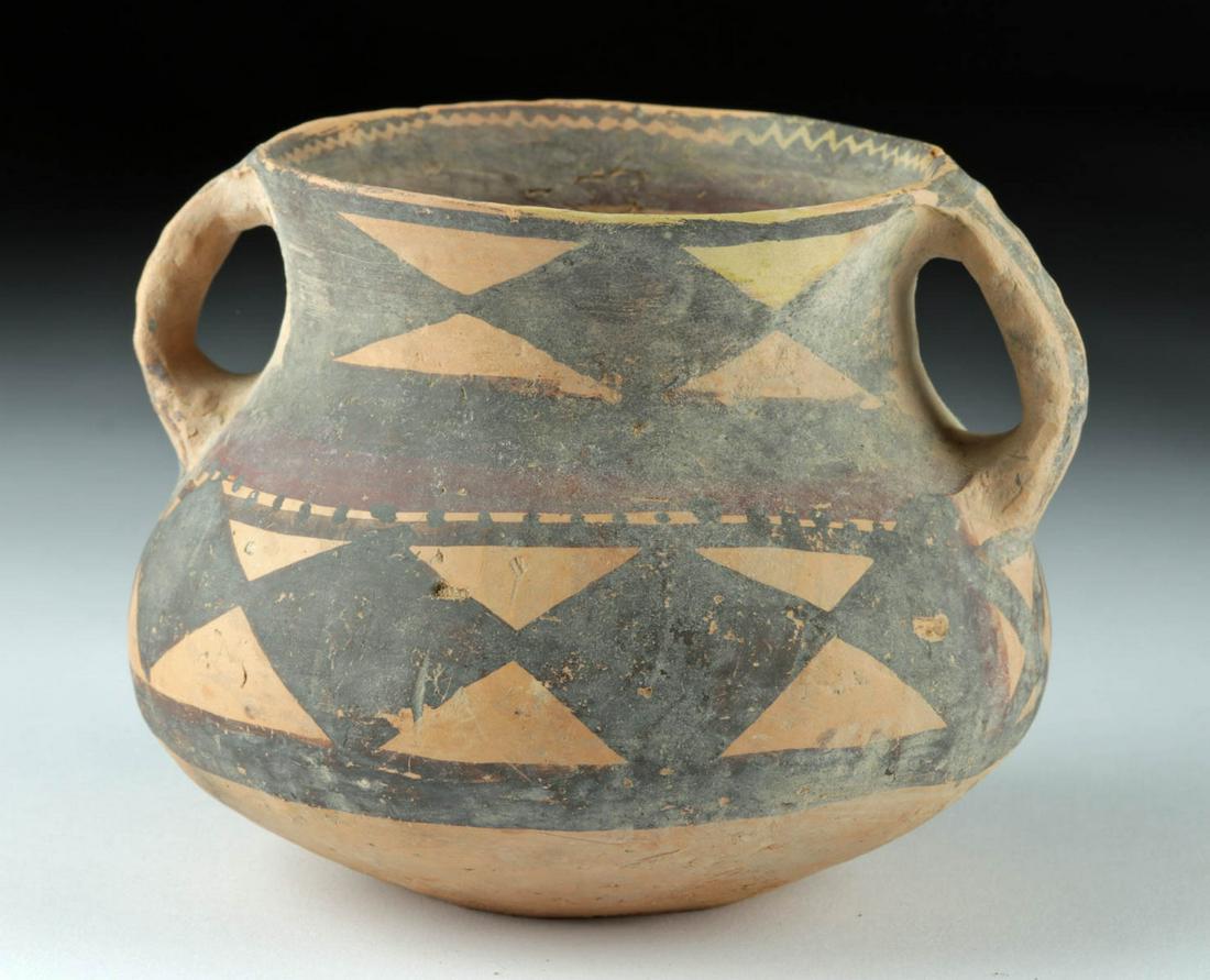 Chinese Neolithic Polychrome Twin-Handled Vessel (1 of 6)