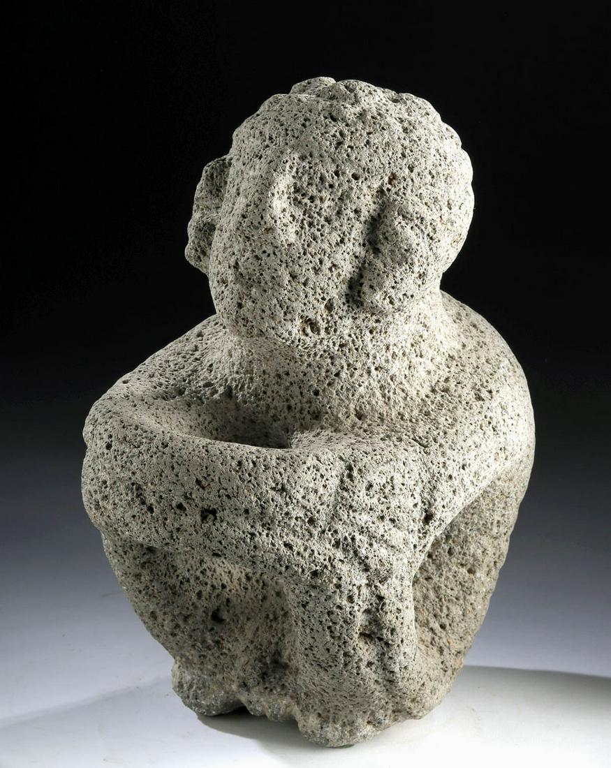Costa Rican Volcanic Stone Seated Figure (1 of 6)