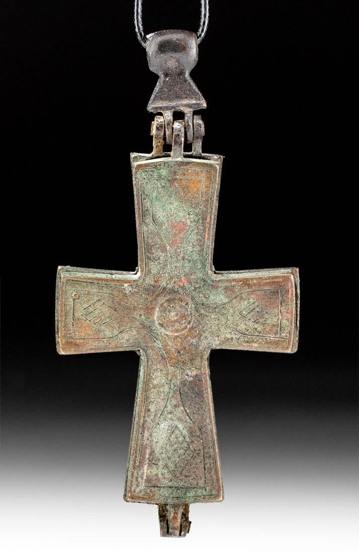 Byzantine Brass Cross Reliquary with Virgin of Orans (1 of 3)
