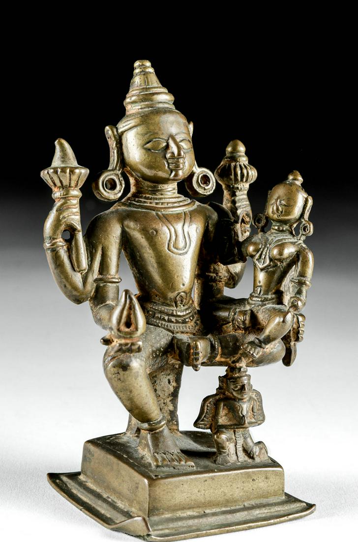 Late 19th C. Indian Brass Deities - Vishnu & Lakshmi (1 of 3)