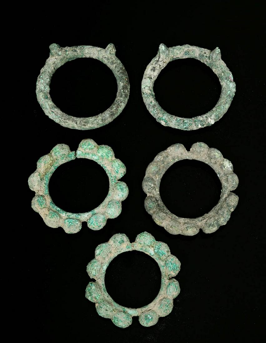 Lot of 5 Thai Ban Chiang Bronze Bracelets (1 of 2)