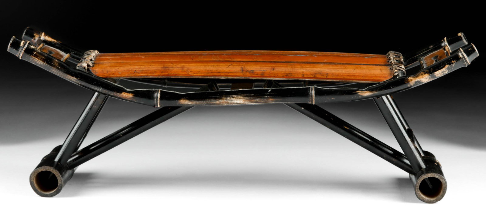 19th C. Chinese Articulated Bamboo Head Rest (1 of 4)