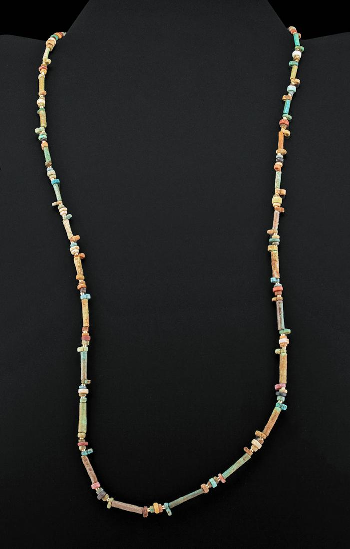 Egyptian Faience Bead Necklace - Beautiful Pattern! (1 of 4)