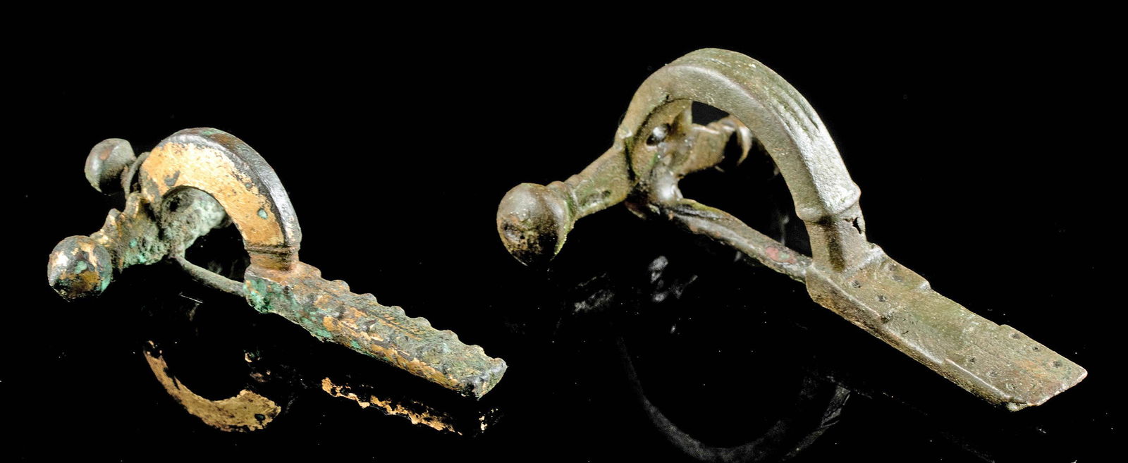 Roman Bronze Fibula & Gilded Bronze Crossbow Fibula (1 of 3)