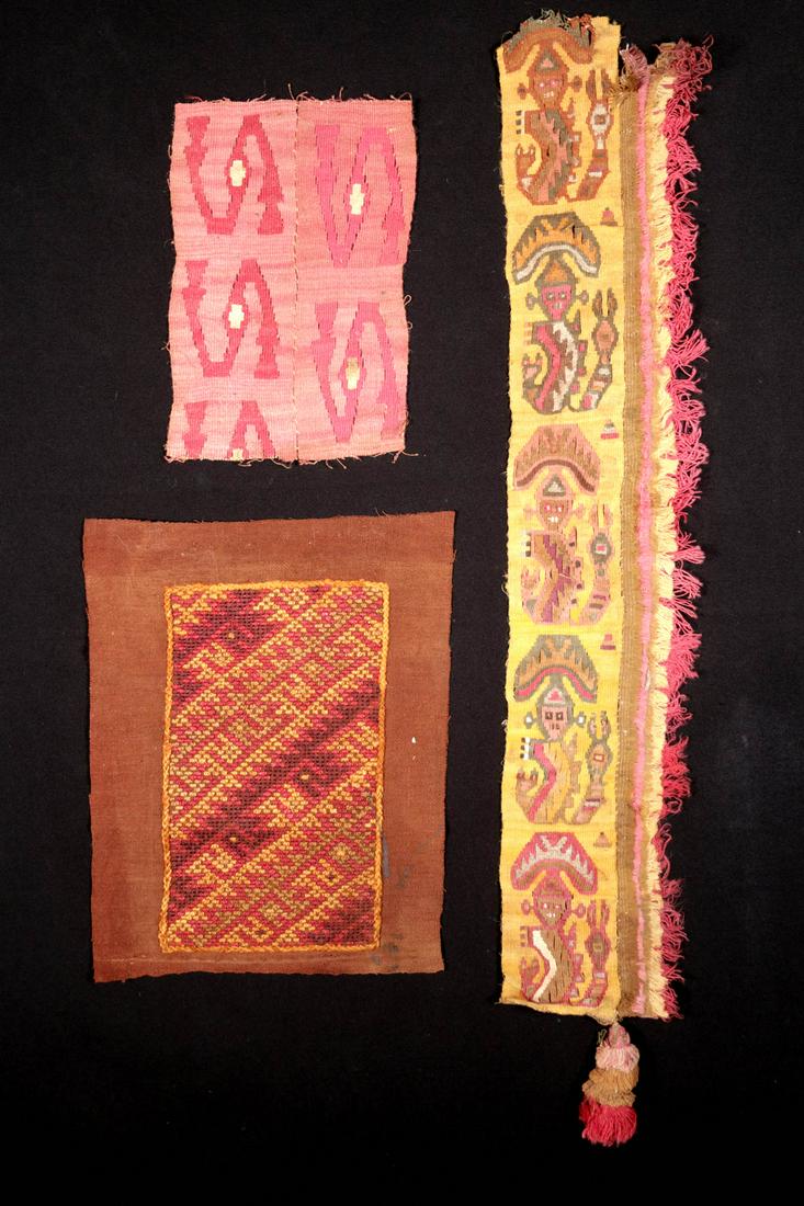 Lot of 3 Chimu Textile Fragments (1 of 6)