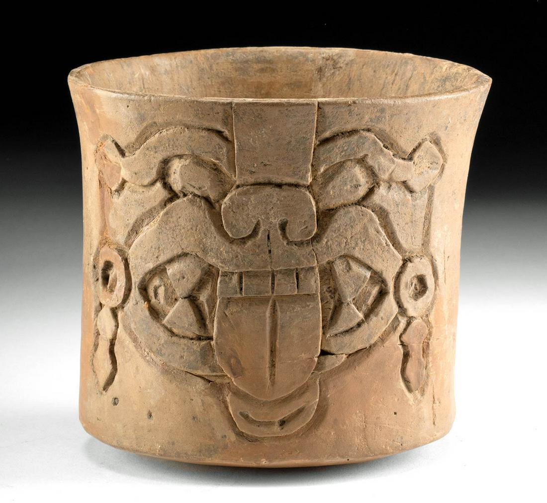 Zapotec Pottery Vessel w/ Incised Deity (1 of 5)