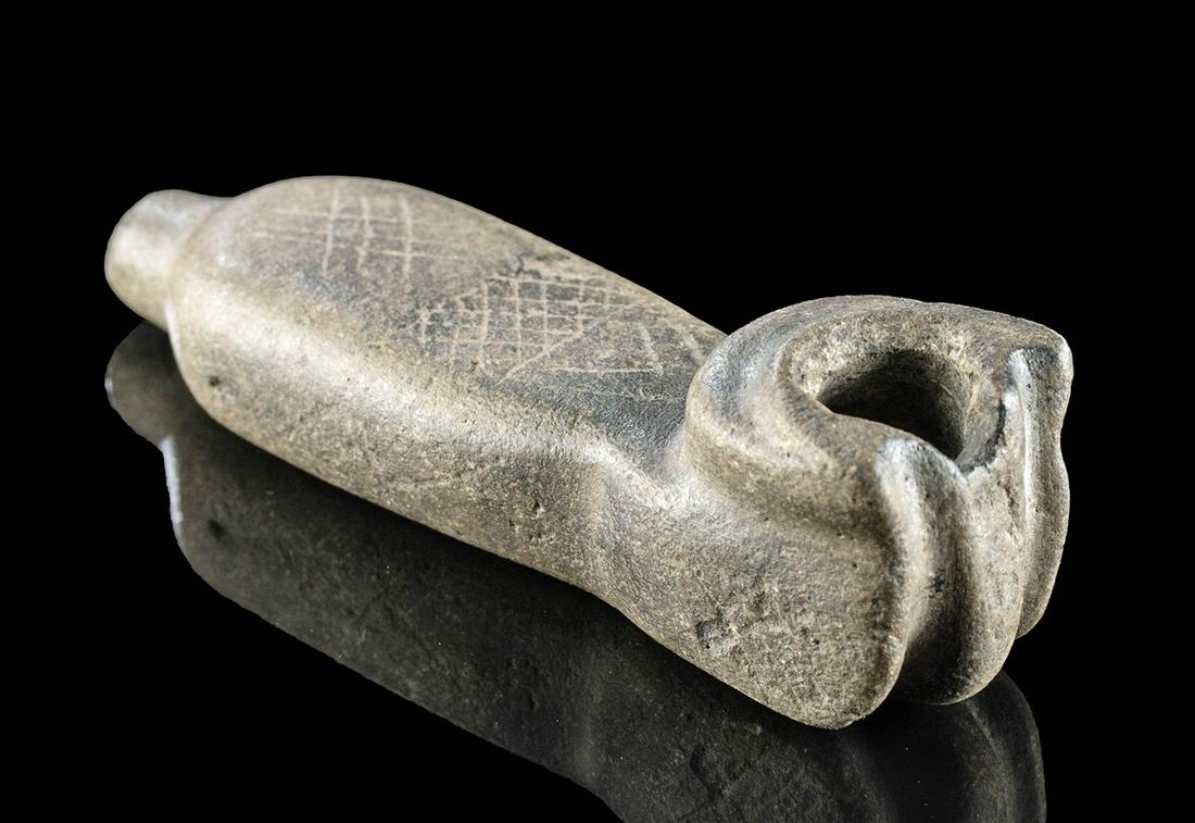 Mapuche Stone Tobacco Pipe W/ Geometric Motif (1 of 4)