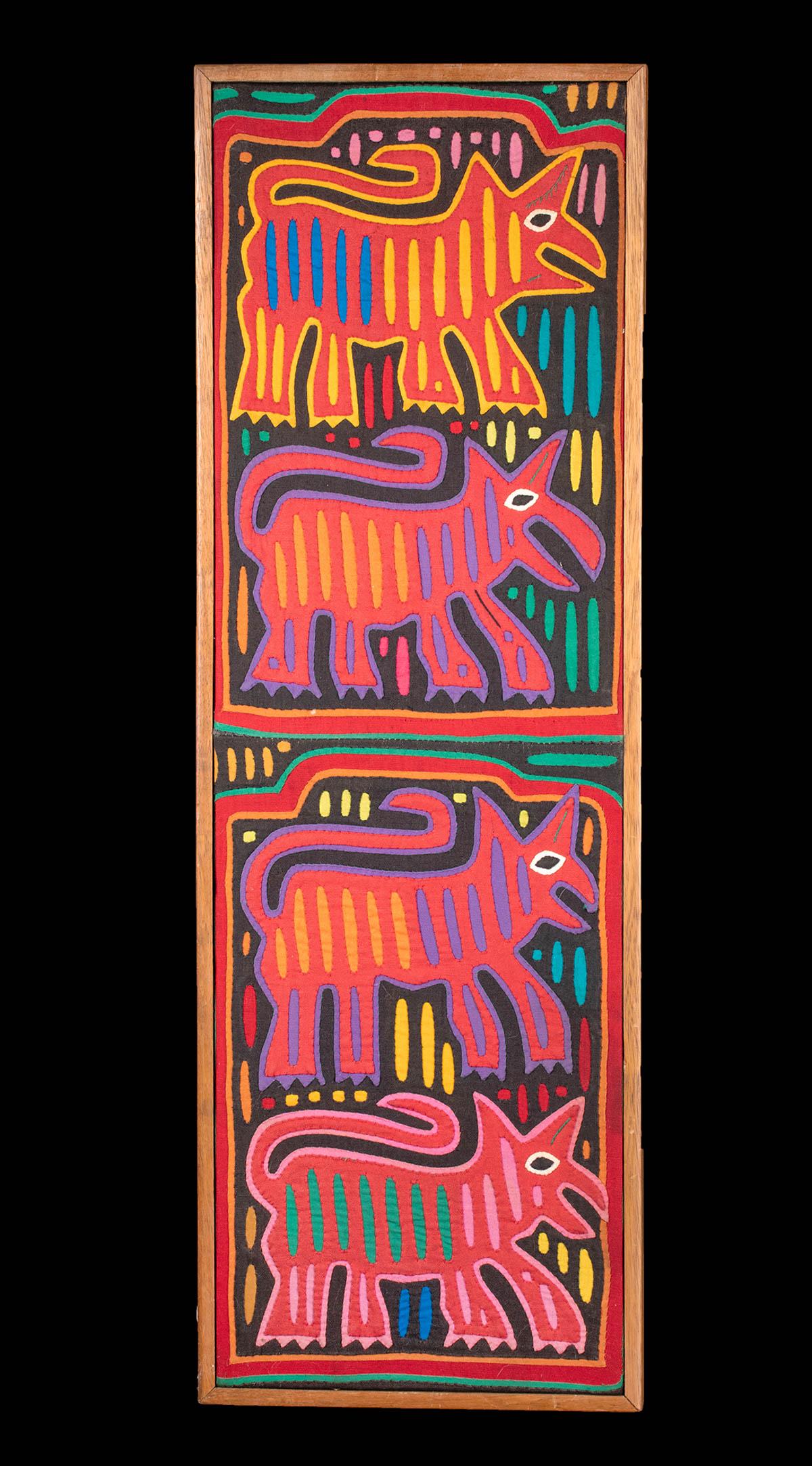 Vintage Panamanian Textile Mola - Cats (1 of 7)