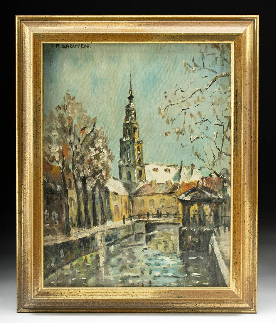 Framed Signed Dutch Landscape Painting - M. Schouten (1 of 5)