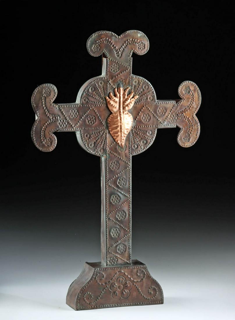 1950s Mexican Hand-Hammered Tin Crucifix (1 of 5)