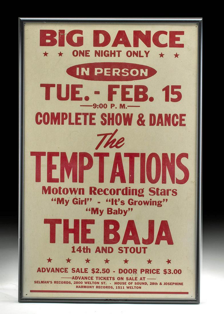 Framed Vintage Temptations Show Poster, 1960s (1 of 3)