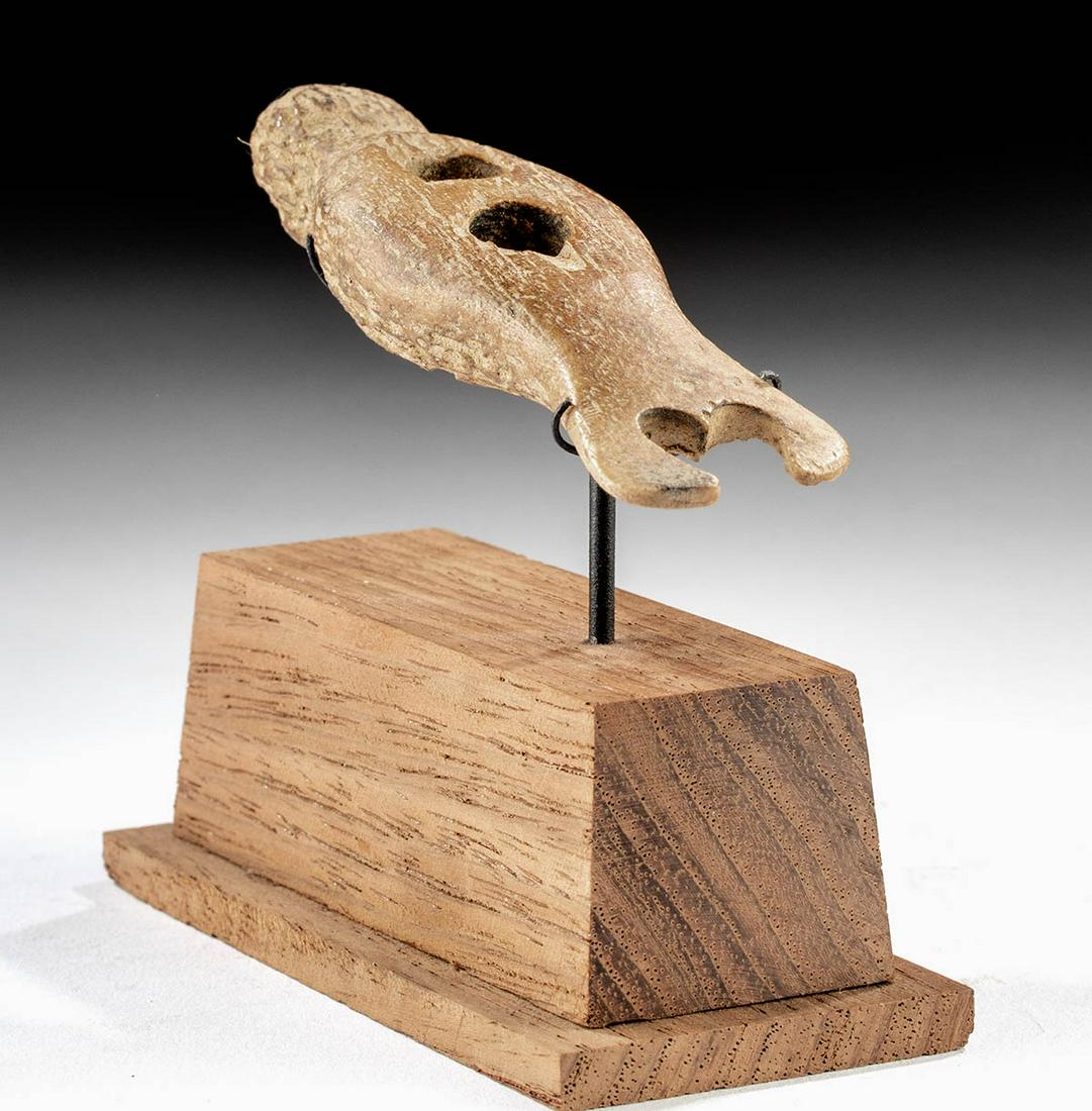 19th C. Inuit Bone Fishing Lure, Seal-Shaped: Native American / First Nations, Canada to Greenland, Inuit, ca. 19th to early 20th century CE. A delightful caribou bone fishing lure, carved in the shape of a seal with a diminutive split tail, long