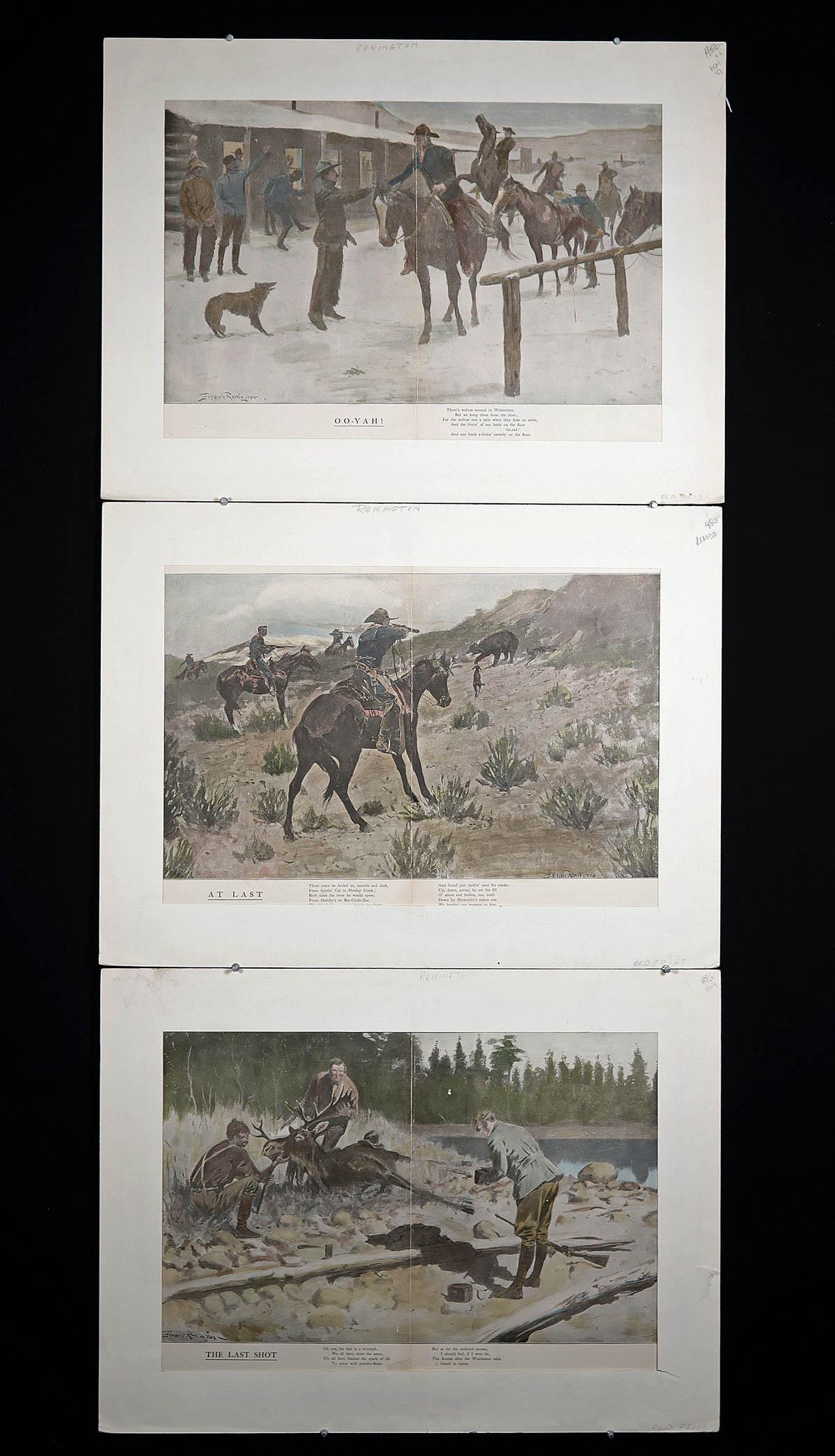 3 Remington Prints, 1903 - Oo-Yah!, Last Shot, At Last (1 of 10)