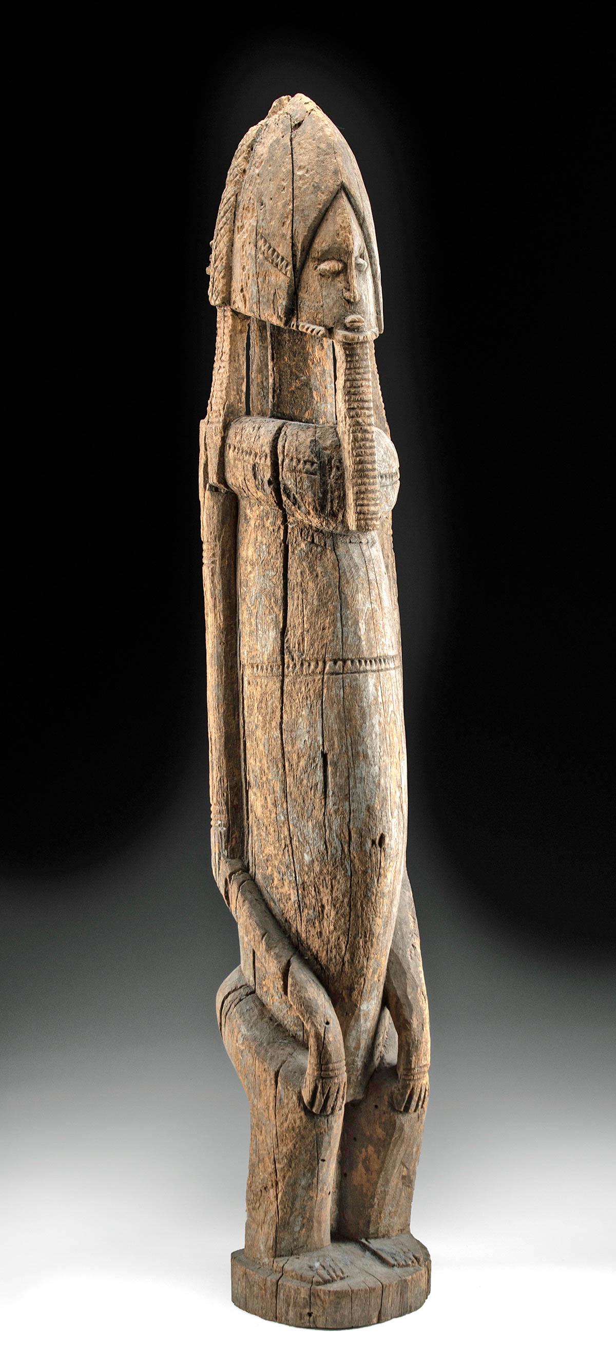 Large Early 20th C. Dogon Wood Standing Figure (1 of 4)
