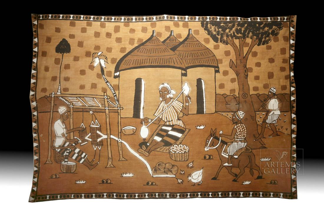 Huge Painted Mali Mud Cloth / Bogolan - ca. 2000 (1 of 7)