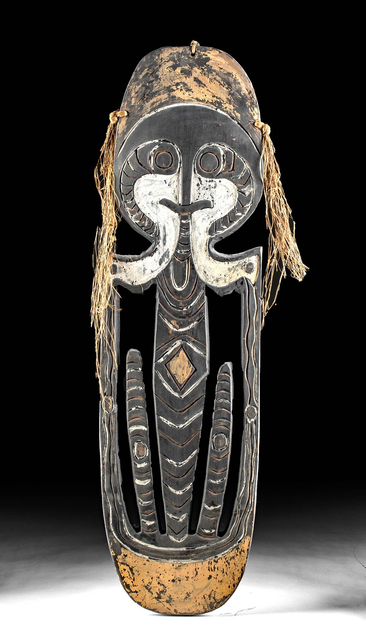 Early 20th C. Papua New Guinea Wood Figural Panel (1 of 4)