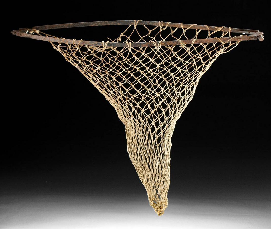 19th C. North American Fishing Net, Iron Hoop (1 of 4)