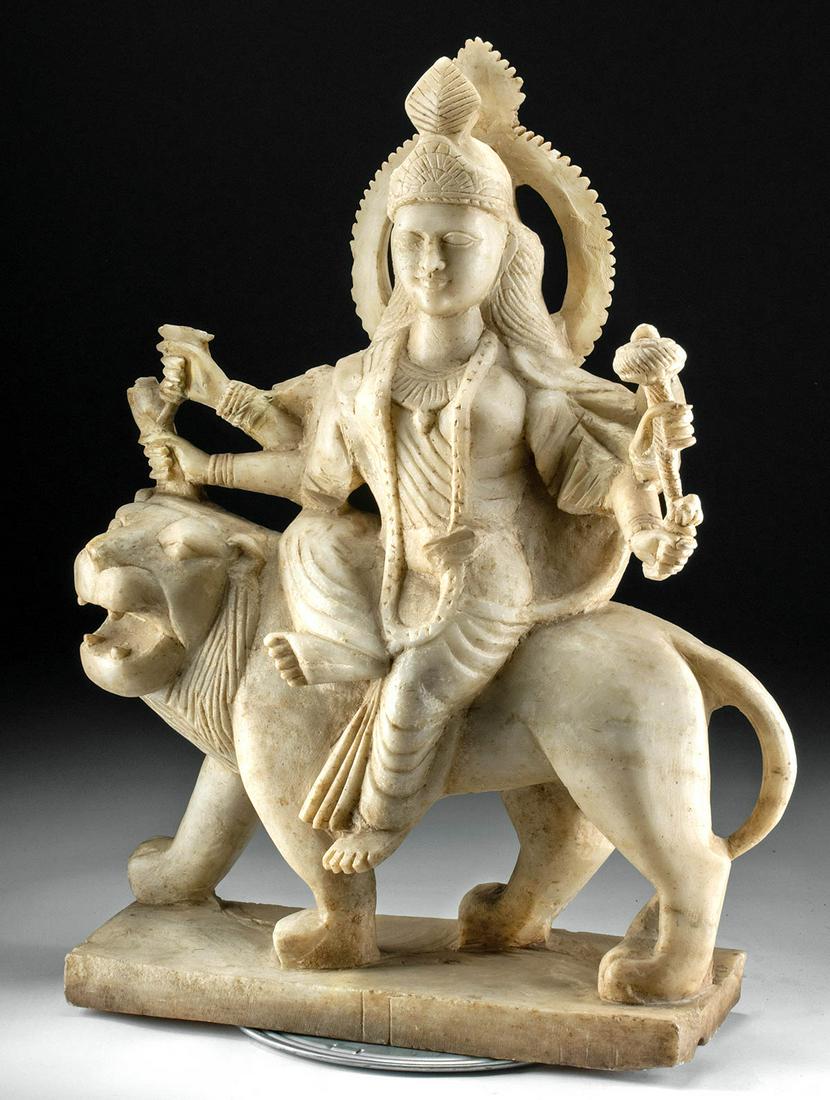 19th C. Indian Marble Statue of Parvati Goddess of War Barnebys