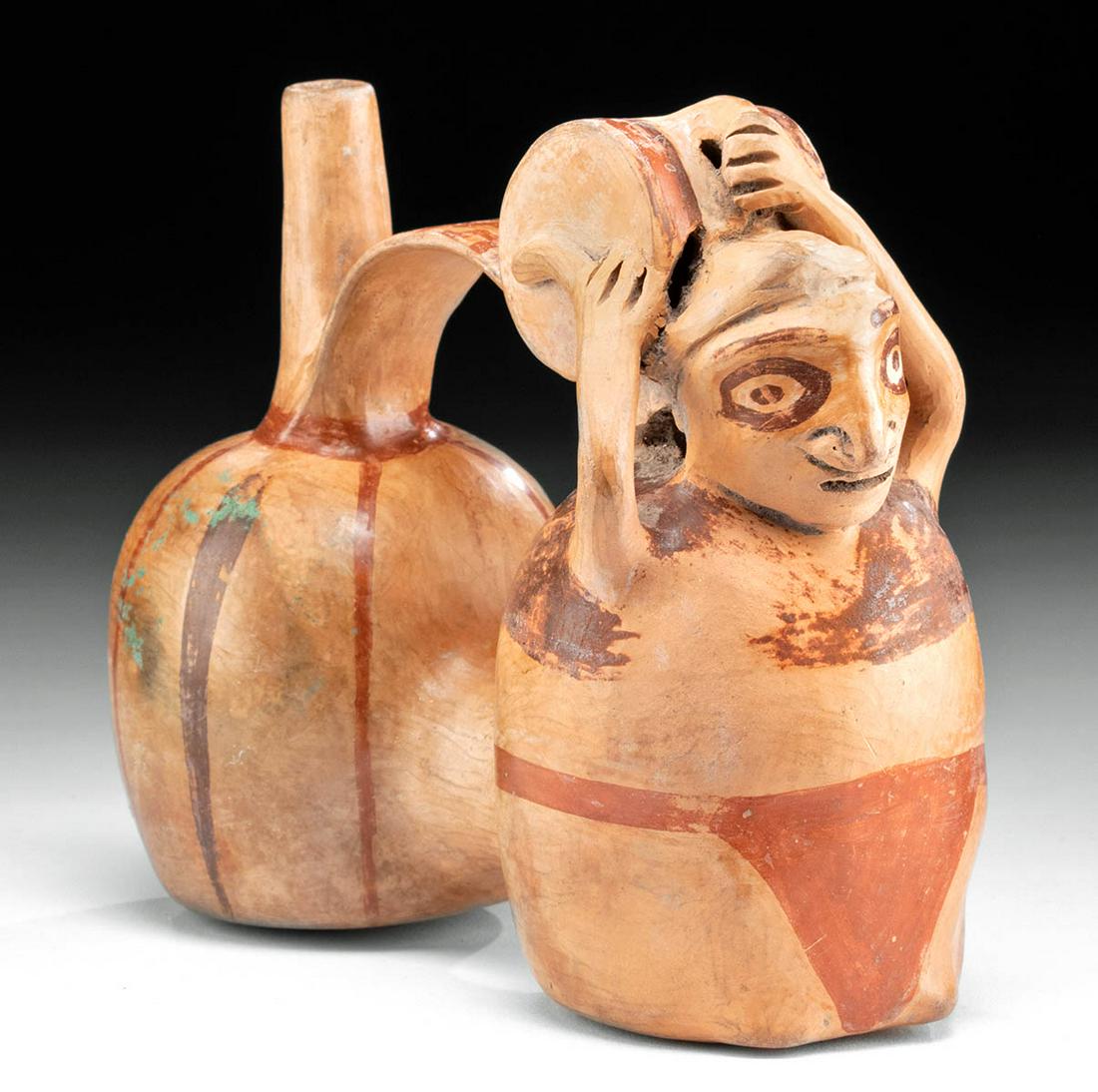 Huari Pottery Whistling Vessel Standing Drummer (1 of 6)